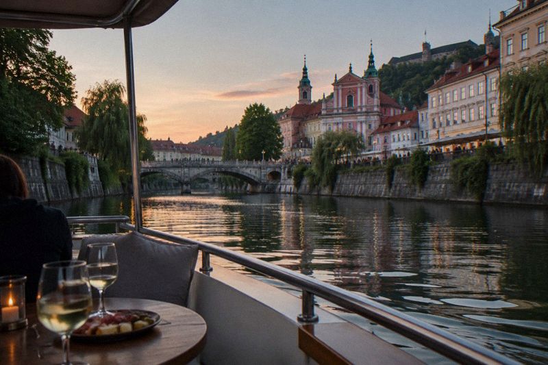 Ljubljana: Wine Tasting Boat Cruise on the Ljubljanica